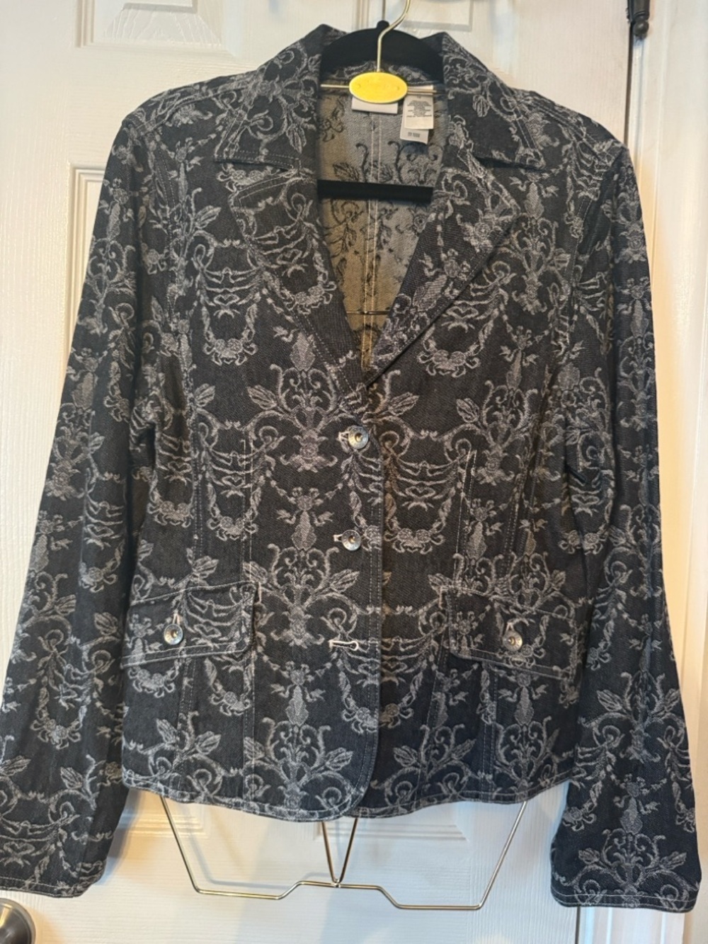 Axcess Black and Gray Patterned Blazer Jacket